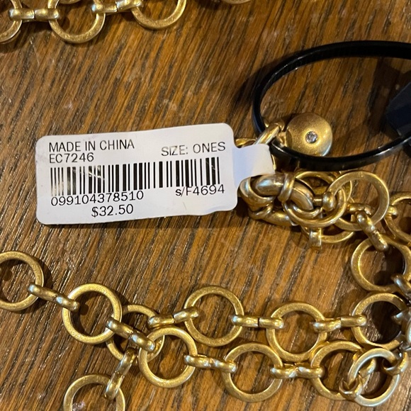 J Crew Necklace Gold Rhinestones Tassels Long Pendent Necklace - Picture 7 of 9